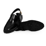 Punching Peshawari Black - Premium sandal & slippers from royalstepshops - Just Rs.8400! Shop now at ROYAL STEP