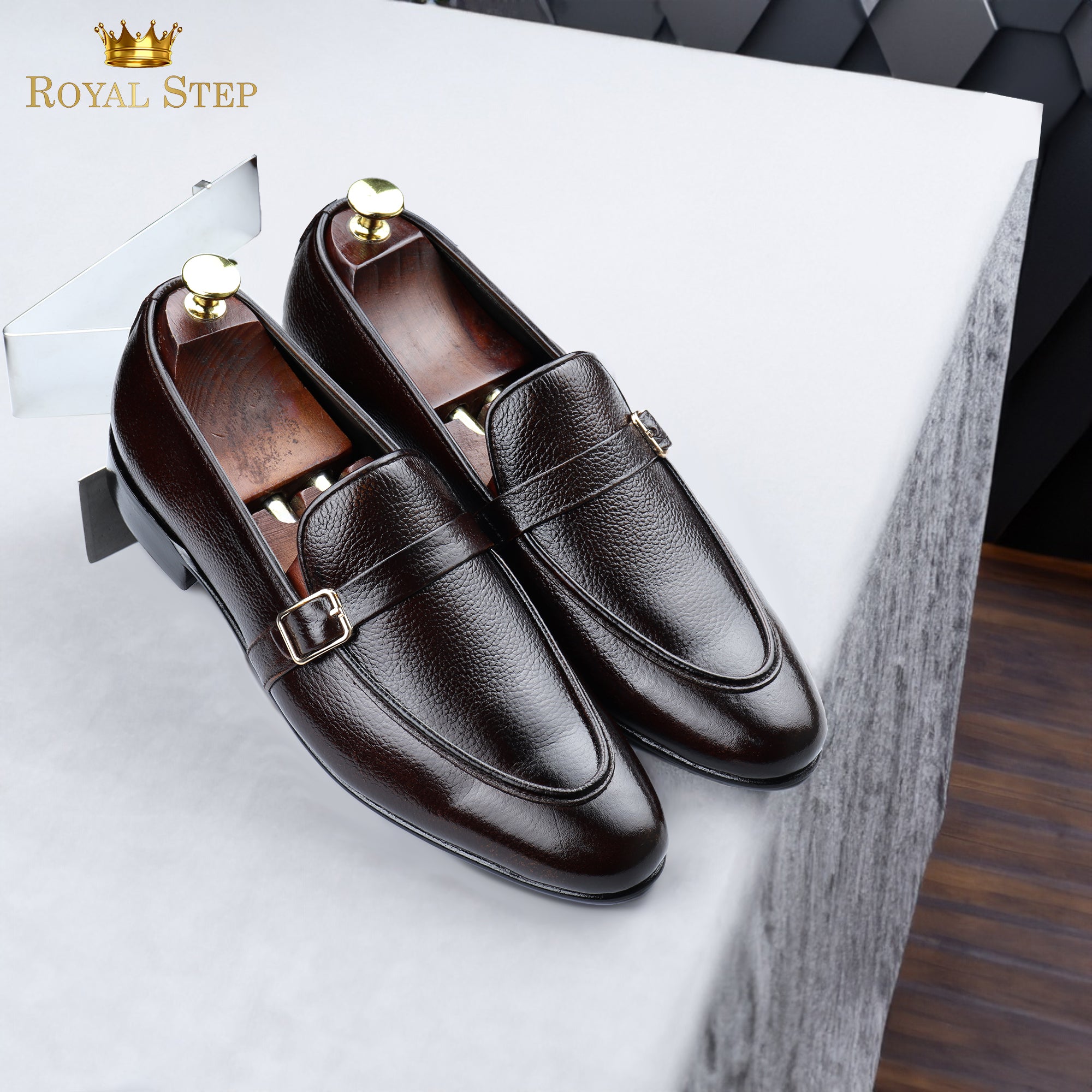 Side buckle mild Brown - Premium Shoes from royalstepshops - Just Rs.9000! Shop now at ROYAL STEP