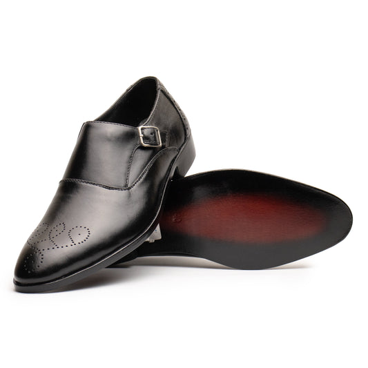 Single Monk Punch Black - Premium Shoes from royalstepshops - Just Rs.8400! Shop now at ROYAL STEP